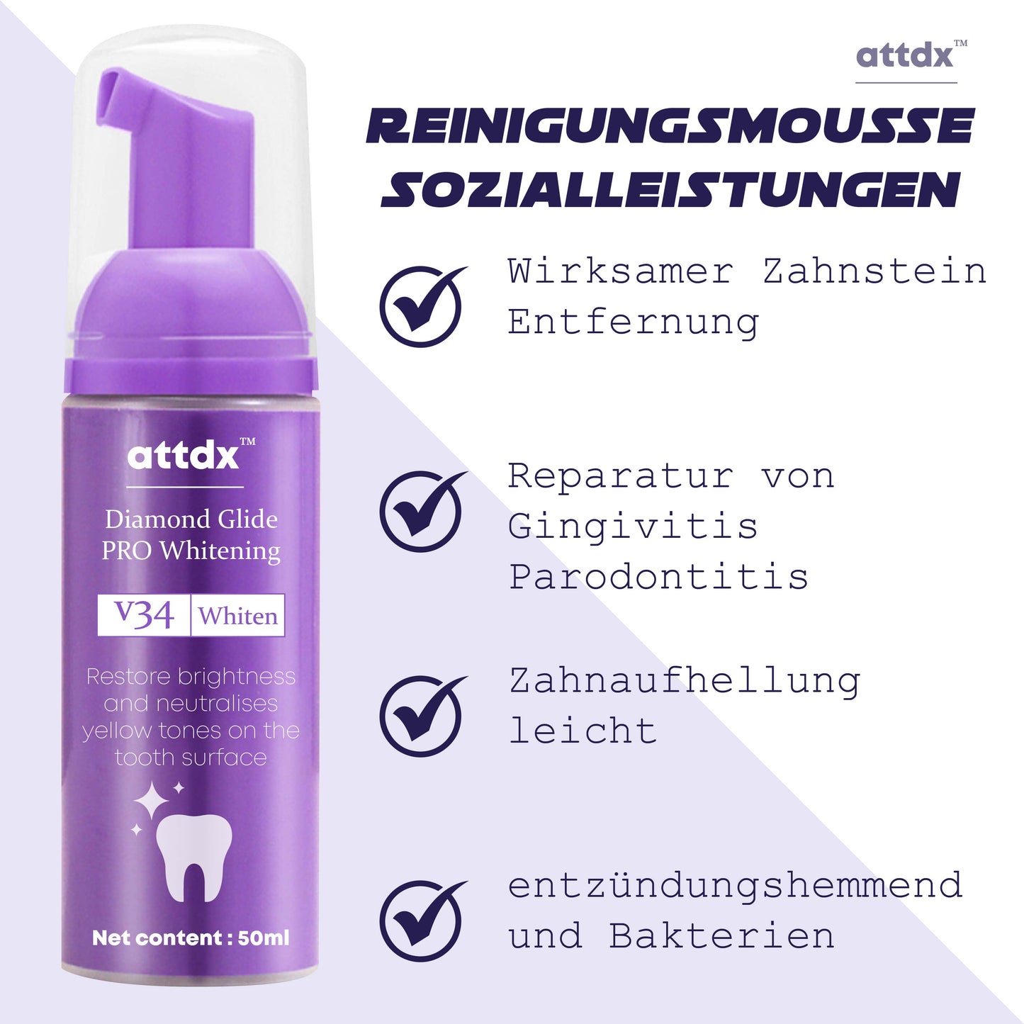 ATTDX DiamantGleiten AufhellungPRO Reinigungsmousse