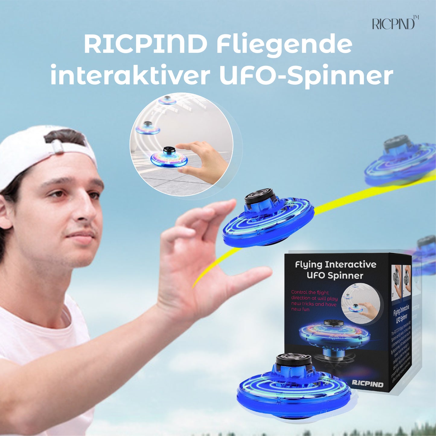 RICPIND Fliegender interaktiver UFO-Spinner