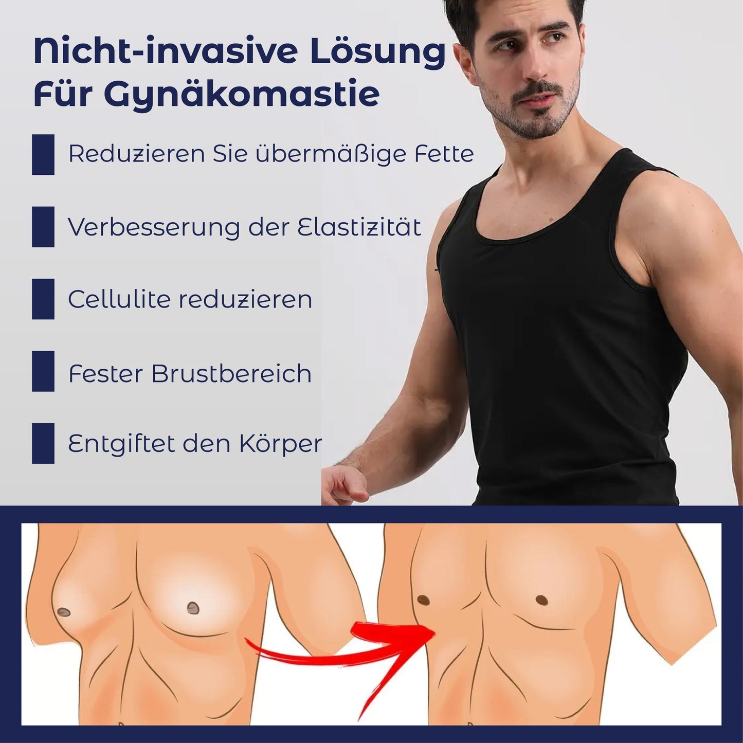 RICPIND Herren Bruststraffung Tanktop