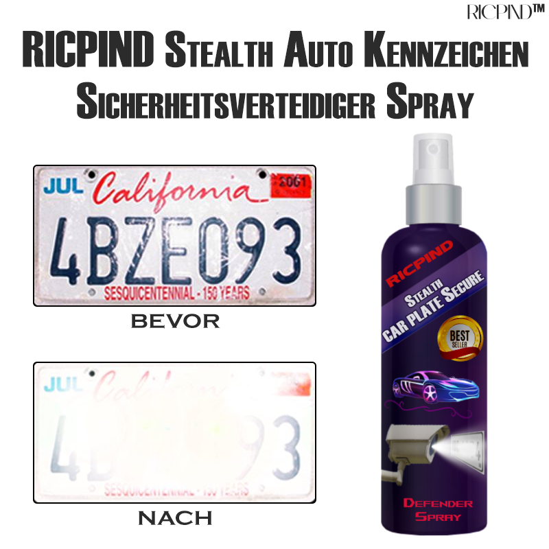 RICPIND Stealth Auto Kennzeichen Sicherheitsverteidiger