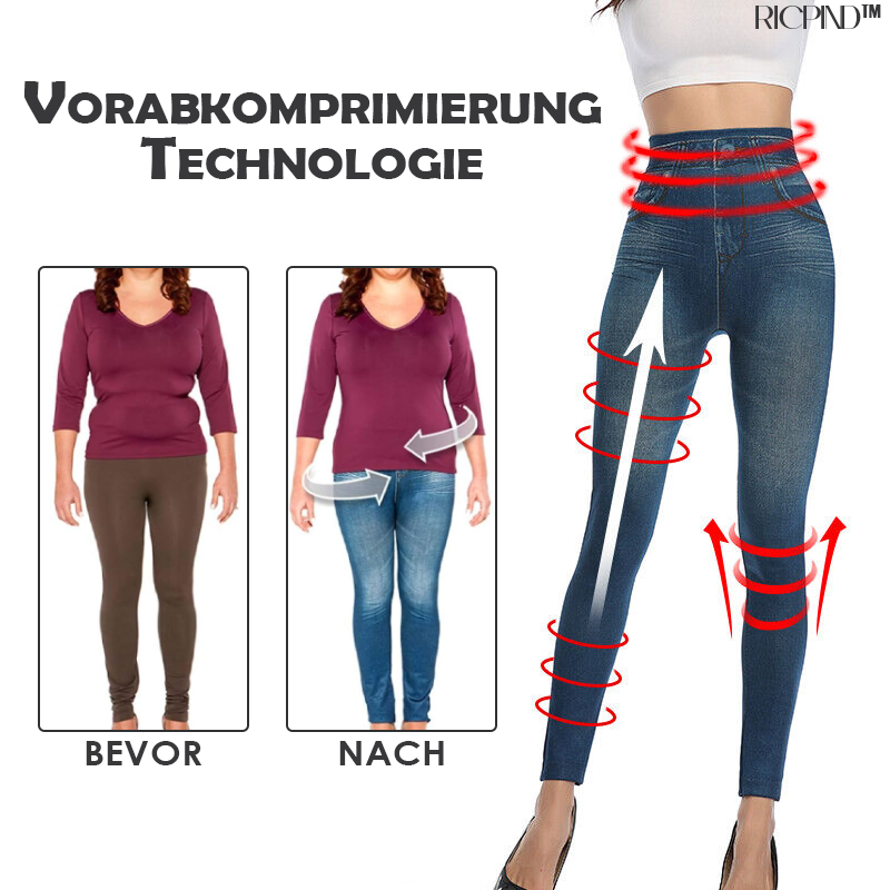 RICPIND Thermisches Vlies Warme Jeggings aus Denim