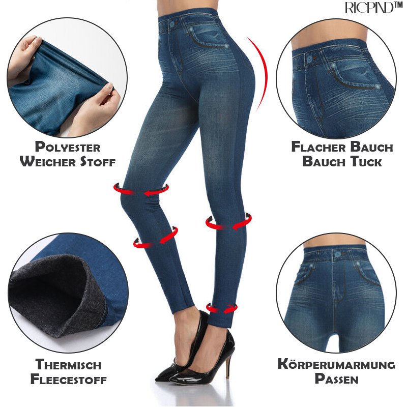 RICPIND Thermisches Vlies Warme Jeggings aus Denim