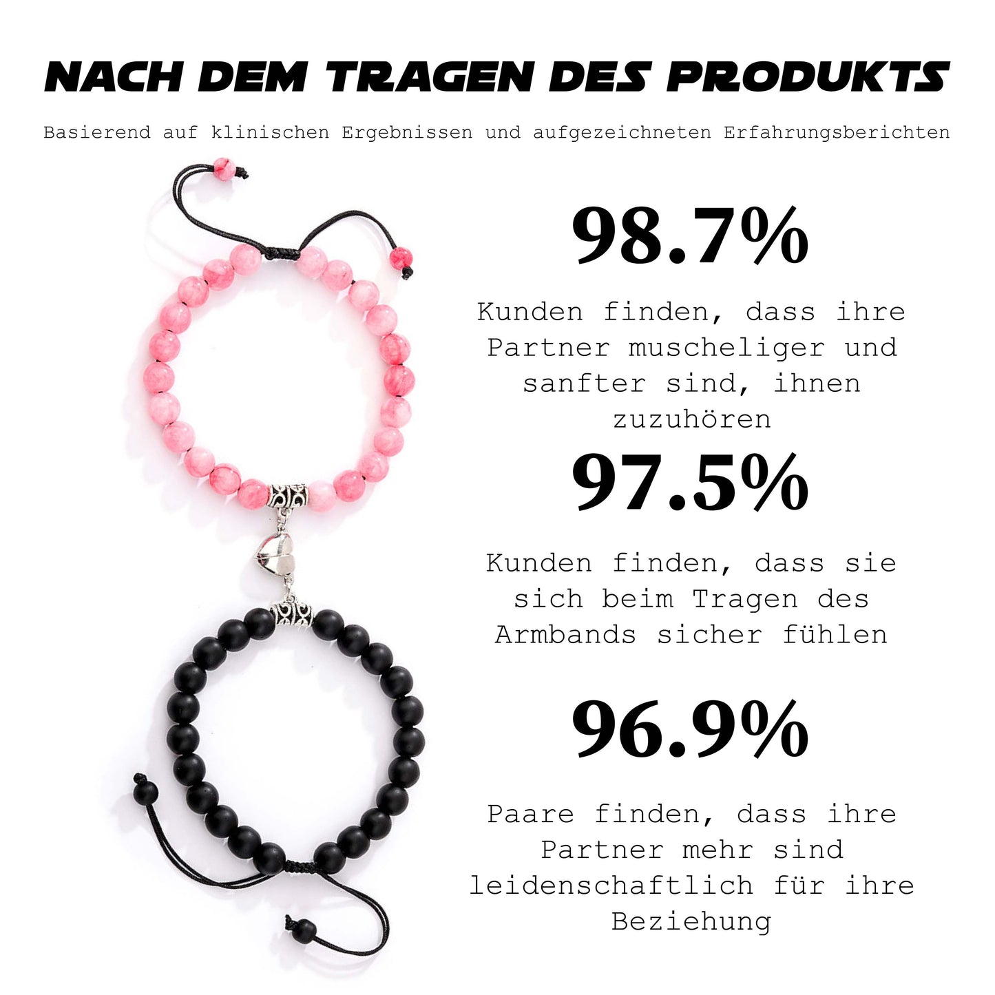 Ricpind LiebeLink Harmonie Magnetisch Verbindung  Armbänder für Paare