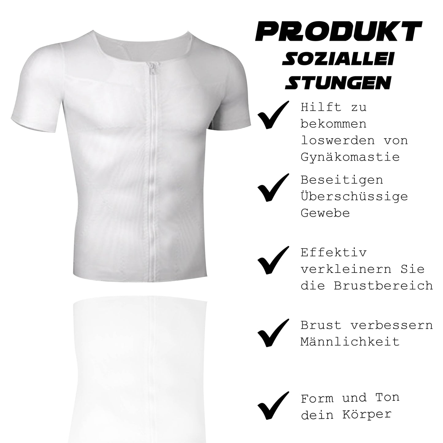 Ricpind MännerGynäkomastie Infrarot Komprimierung T-Shirt